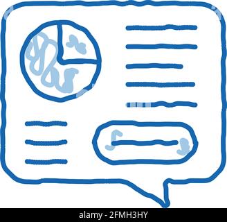 Statistician Report Spoken doodle icon hand drawn illustration Stock Vector