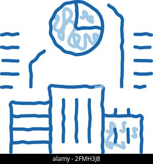Real Estate Market Analysis doodle icon hand drawn illustration Stock Vector
