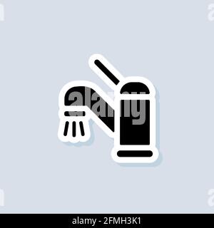 Faucet sticker. Faucet logo. Vector on isolated background. EPS 10. Stock Vector