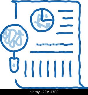 Statistician File Research doodle icon hand drawn illustration Stock Vector