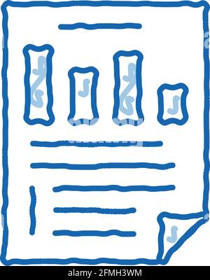 Statistician Report Document doodle icon hand drawn illustration Stock Vector