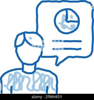 Human Talk About Statistics doodle icon hand drawn illustration Stock Vector
