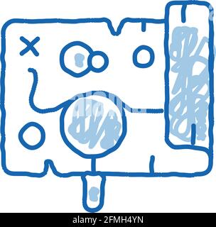 Vintage Map Route Research doodle icon hand drawn illustration Stock Vector