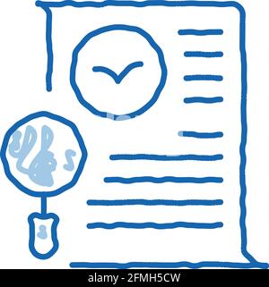 Bird Document List Research doodle icon hand drawn illustration Stock Vector