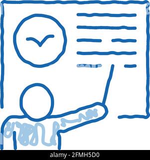Teacher Talking About Bird doodle icon hand drawn illustration Stock Vector