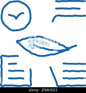 Bird Feather Characteristics doodle icon hand drawn illustration Stock Vector