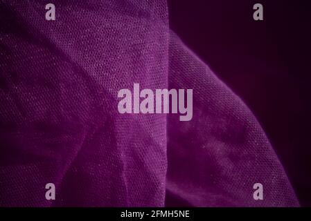 Blue purple polyester fabric texture. Purple mesh fabric. texture background fabric Stock Photo