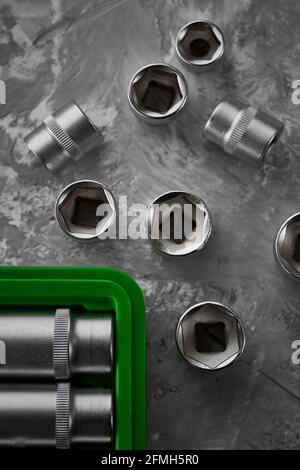 Set of spanners closeup, nobody, instrument Stock Photo