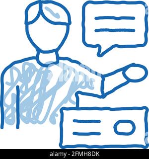 Human Speaking doodle icon hand drawn illustration Stock Vector Image ...