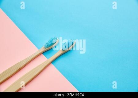 Oral care products concept, two toothbrushes Stock Photo