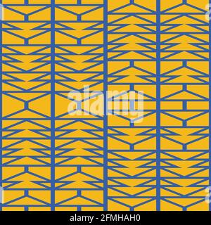 Abstract irregular geometric seamless pattern, afro inspired aztec herringbone background vector illustration. Hipster backdrop for textile carpet wal Stock Vector