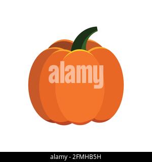 Orange pumpkin vector icon isolated on white background. Stock Vector