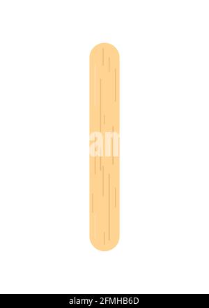 Popsicle stick for ice cream or medical tongue depressor icon isolated on white. Stock Vector