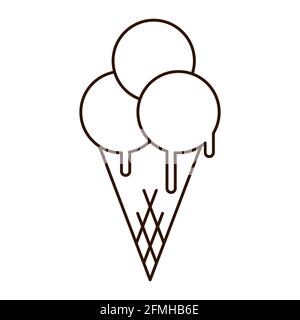 Vector flat outline icon for logo, menu, web design, stickers, prints. Stock Vector