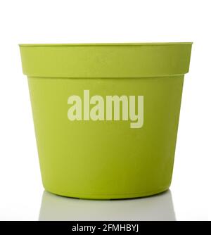 Green vase isolated on white background Stock Photo