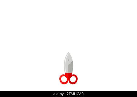 manicure nail scissors tool in cartoon style  Stock Vector