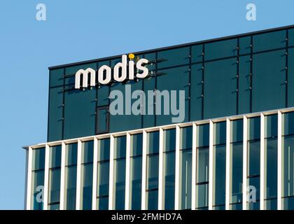 Modis logo on office building in Sofia Business Park, Sofia, Bulgaria ...
