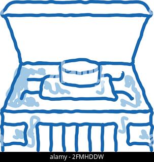 Car Engine doodle icon hand drawn illustration Stock Vector
