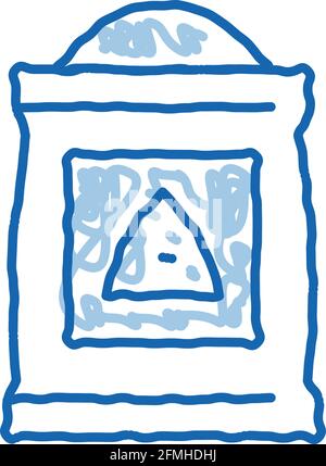 Cement Bag doodle icon hand drawn illustration Stock Vector