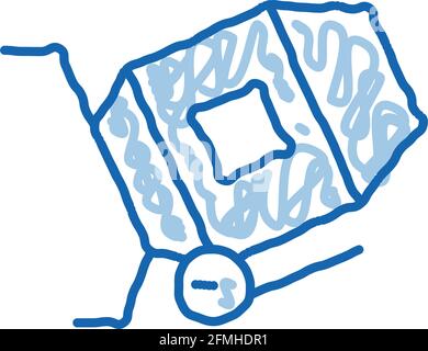 Cement Mixer doodle icon hand drawn illustration Stock Vector