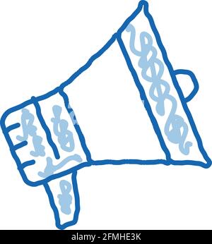 Loudspeaker Tool doodle icon hand drawn illustration Stock Vector