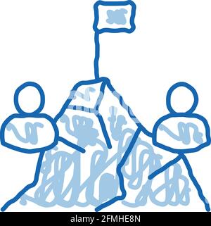 Rock Climb Race doodle icon hand drawn illustration Stock Vector