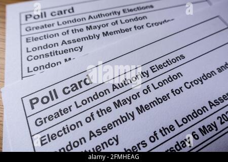 Poll card used for electoral identification in United Kingdom Stock ...