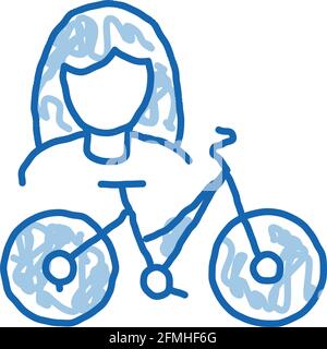 Bike for Women doodle icon hand drawn illustration Stock Vector