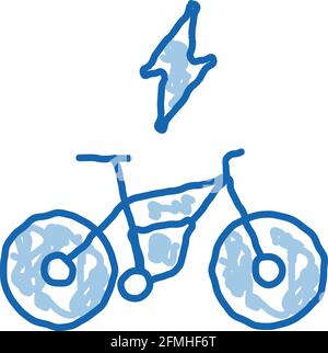 Speed Bike doodle icon hand drawn illustration Stock Vector