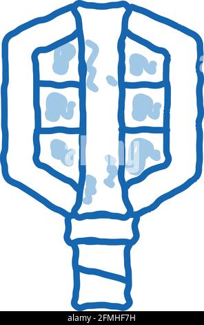 Bicycle Pedal doodle icon hand drawn illustration Stock Vector