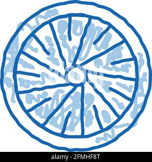 Bicycle Wheel doodle icon hand drawn illustration Stock Vector