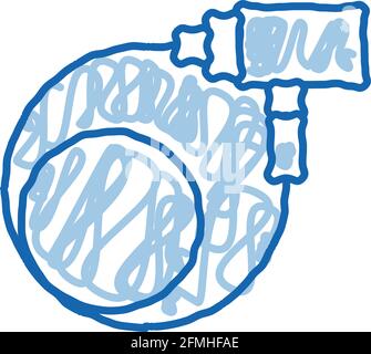 Bike Lock doodle icon hand drawn illustration Stock Vector