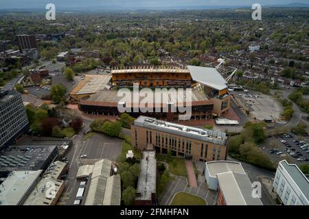 Aerial views of Molineux Stadium, Wolverhampton, UK Stock Photo