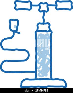 Pump for Bike doodle icon hand drawn illustration Stock Vector