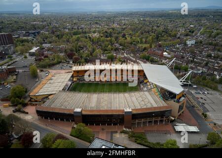 Aerial views of Molineux Stadium, Wolverhampton, UK Stock Photo