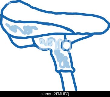 Bicycle Seat doodle icon hand drawn illustration Stock Vector
