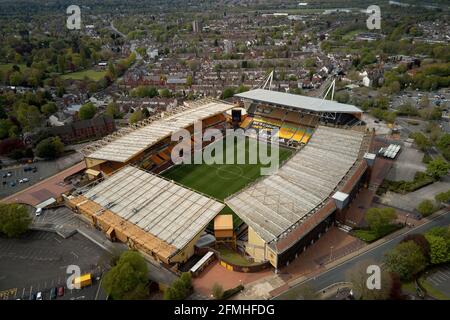 Aerial views of Molineux Stadium, Wolverhampton, UK Stock Photo