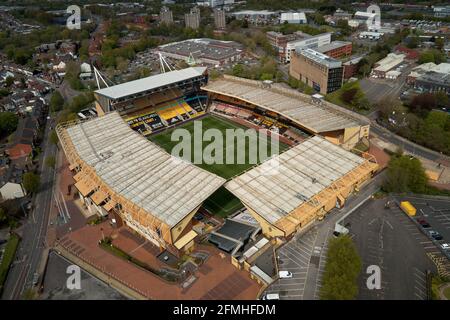 Aerial views of Molineux Stadium, Wolverhampton, UK Stock Photo