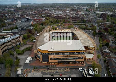 Aerial views of Molineux Stadium, Wolverhampton, UK Stock Photo