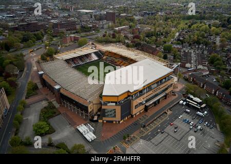 Aerial views of Molineux Stadium, Wolverhampton, UK Stock Photo