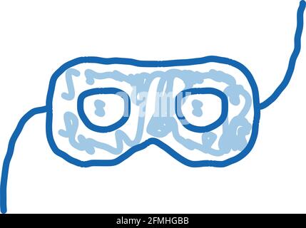Mask doodle icon hand drawn illustration Stock Vector