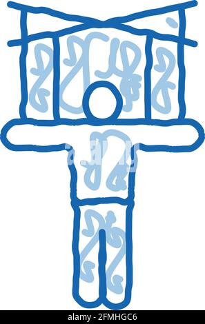 Puppet Show doodle icon hand drawn illustration Stock Vector
