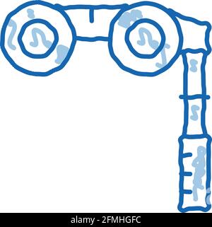 Binoculars doodle icon hand drawn illustration Stock Vector