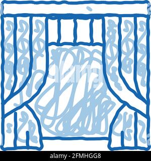 Theatrical Curtain doodle icon hand drawn illustration Stock Vector