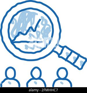 study on upward profit growth doodle icon hand drawn illustration Stock Vector