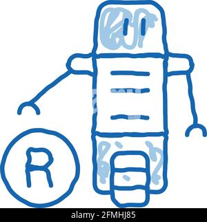 robotic process automation doodle icon hand drawn illustration Stock ...