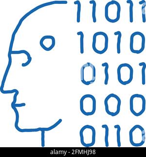 robotic process automation doodle icon hand drawn illustration Stock ...