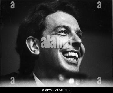 Tony Blair leader of the Labour Party speaking at the Rolling Rose