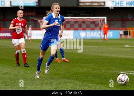 CRAWLEY, ENGLAND - MAY 09: Ellie Brazil of Brighton and Hove Albion WFCduring Barclays FA Women Super League match between Brighton and Hove Albion Women and Bristol City at The People's Pension Stadium on 09th May, 2021 in Crawley, England Credit: Action Foto Sport/Alamy Live News Stock Photo