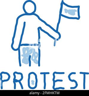 person dissident doodle icon hand drawn illustration Stock Vector